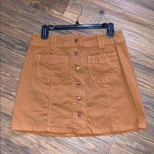 Burnt orange Madewell mini skirt